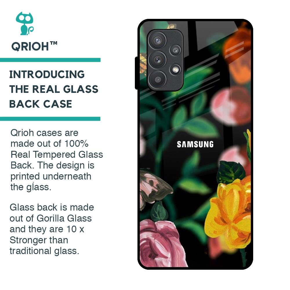 Flowers & Butterfly Glass Case for Samsung Galaxy A32