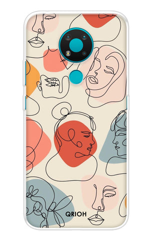 Abstract Faces Nokia 3.4 Back Cover