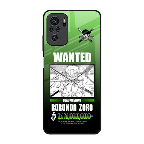 Zoro Wanted Redmi Note 10 Glass Back Cover Online