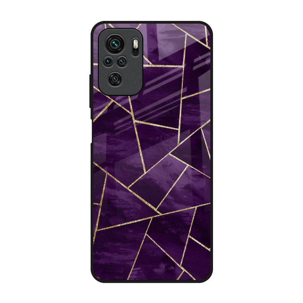 Geometric Purple Redmi Note 10 Glass Back Cover Online
