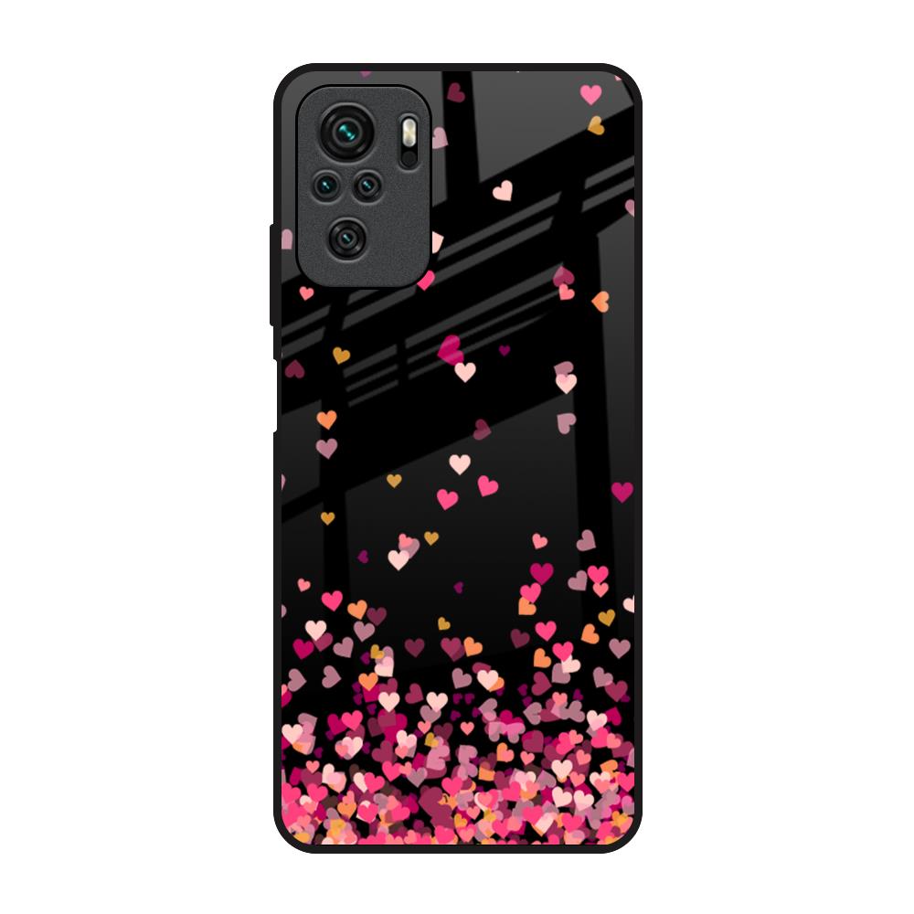 Heart Rain Fall Redmi Note 10 Glass Back Cover Online