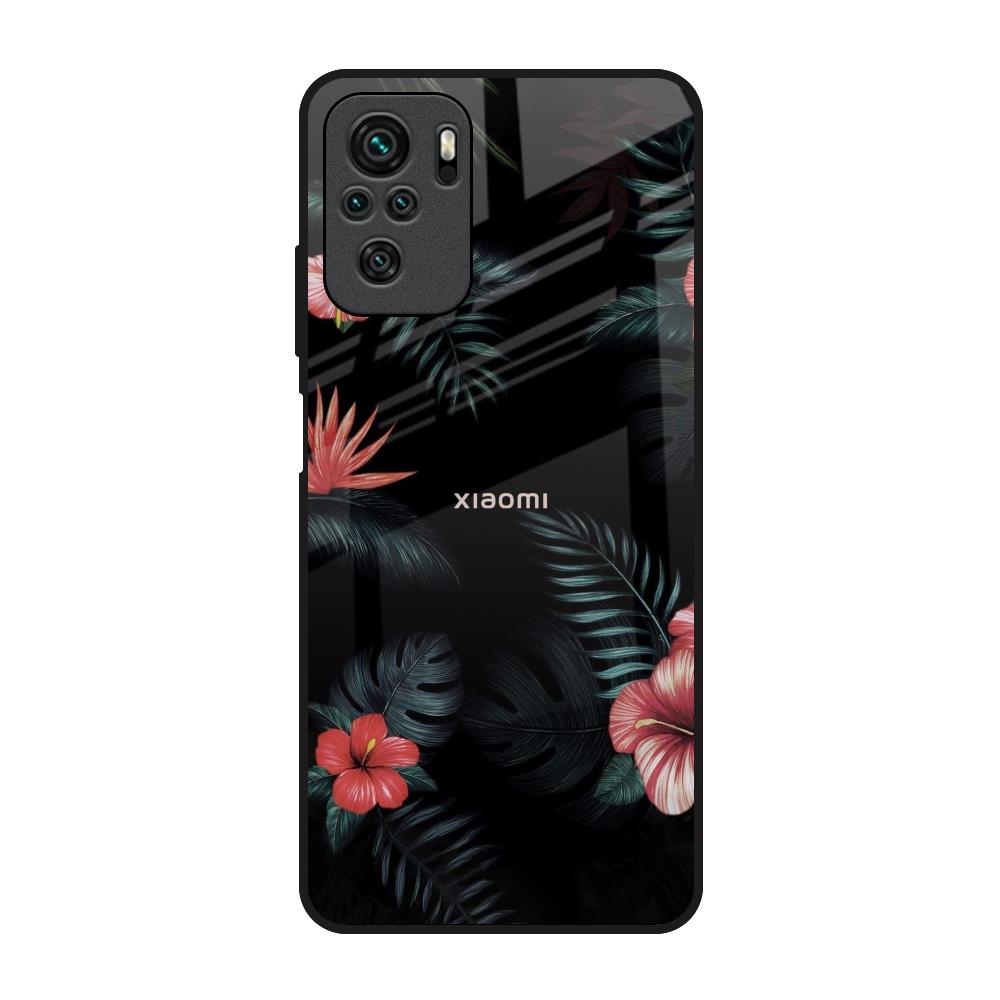 Tropical Art Flower Redmi Note 10 Glass Back Cover Online