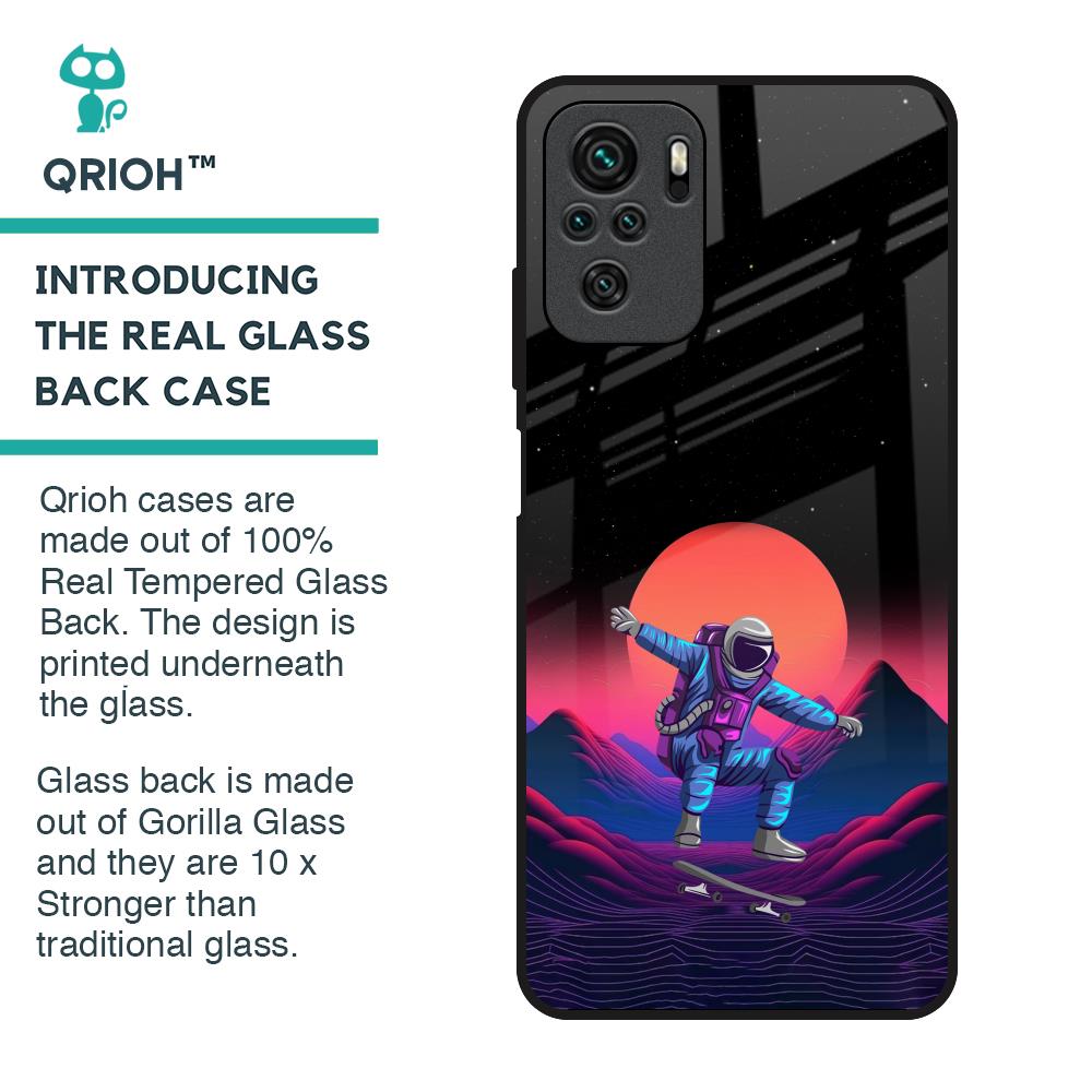Retro Astronaut Glass Case for Redmi Note 10