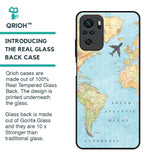 Travel Map Glass Case for Redmi Note 10
