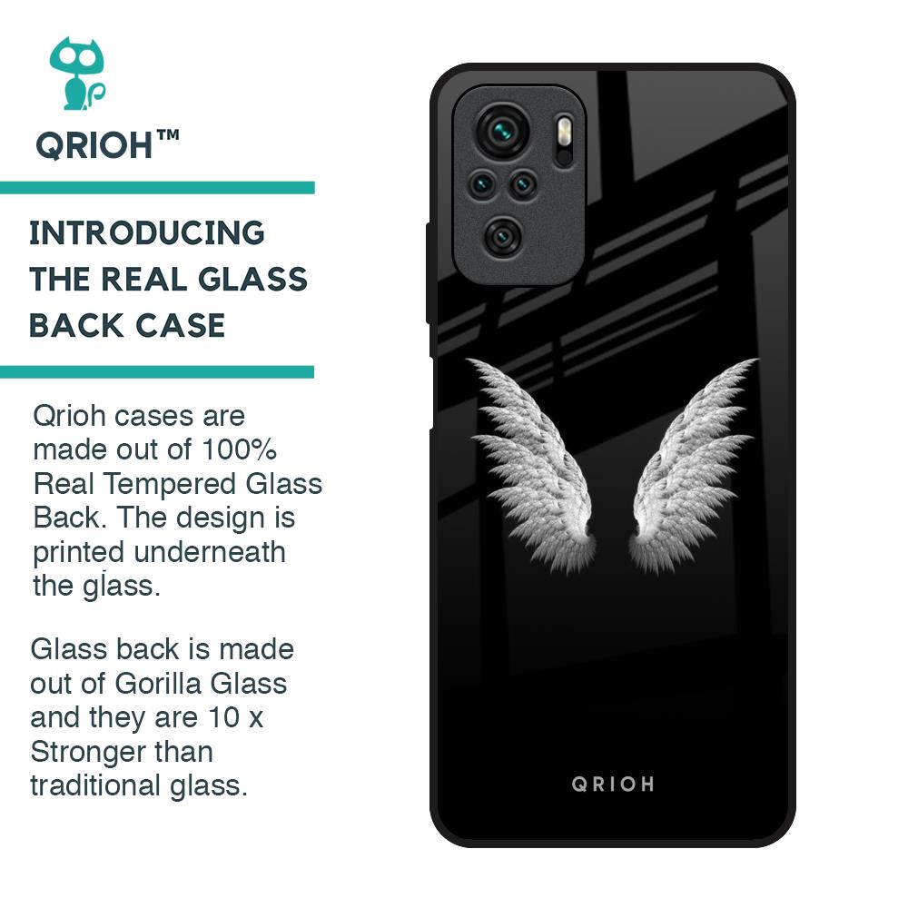 White Angel Wings Glass Case for Redmi Note 10