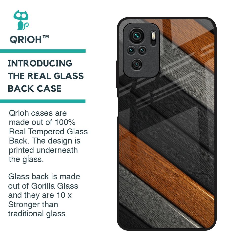 Tri Color Wood Glass Case for Redmi Note 10