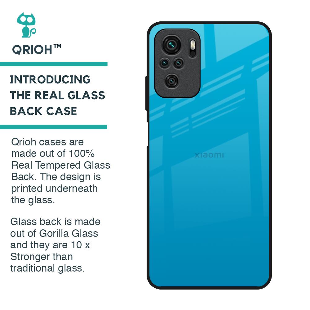 Blue Aqua Glass Case for Redmi Note 10