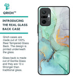 Green Marble Glass Case for Redmi Note 10 Pro