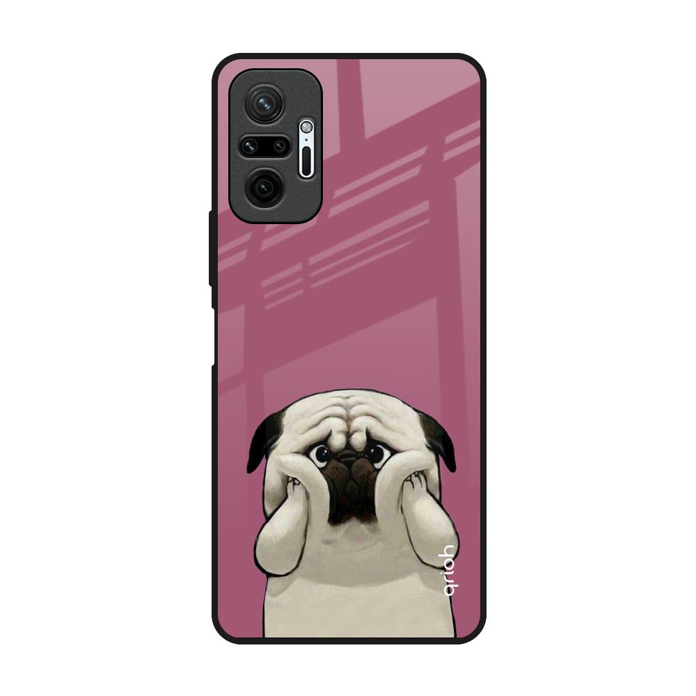 Funny Pug Face Redmi Note 10 Pro Max Glass Back Cover Online