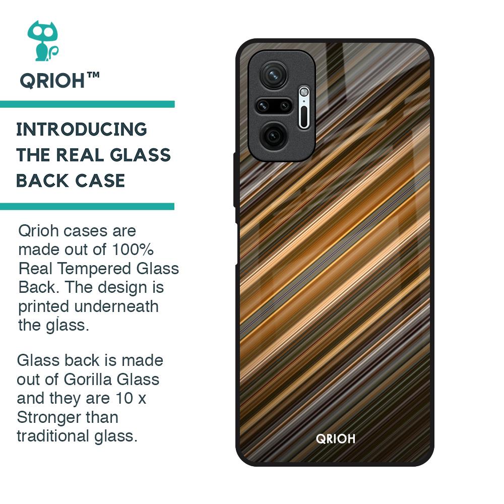 Diagonal Slash Pattern Glass Case for Redmi Note 10 Pro Max