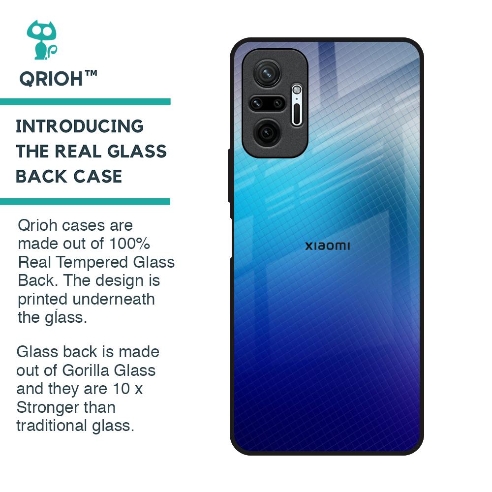 Blue Rhombus Pattern Glass Case for Redmi Note 10 Pro Max