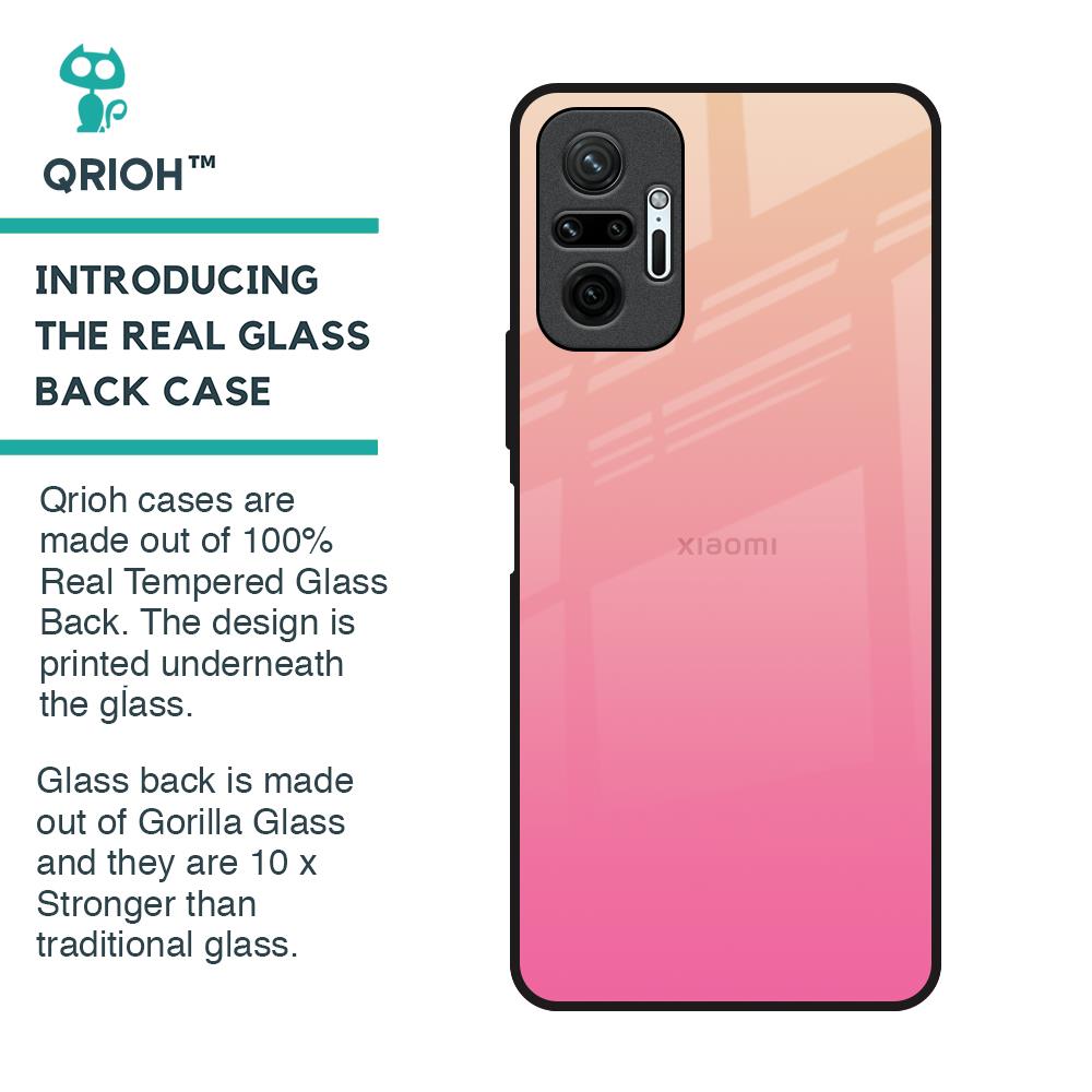 Pastel Pink Gradient Glass Case For Redmi Note 10 Pro Max