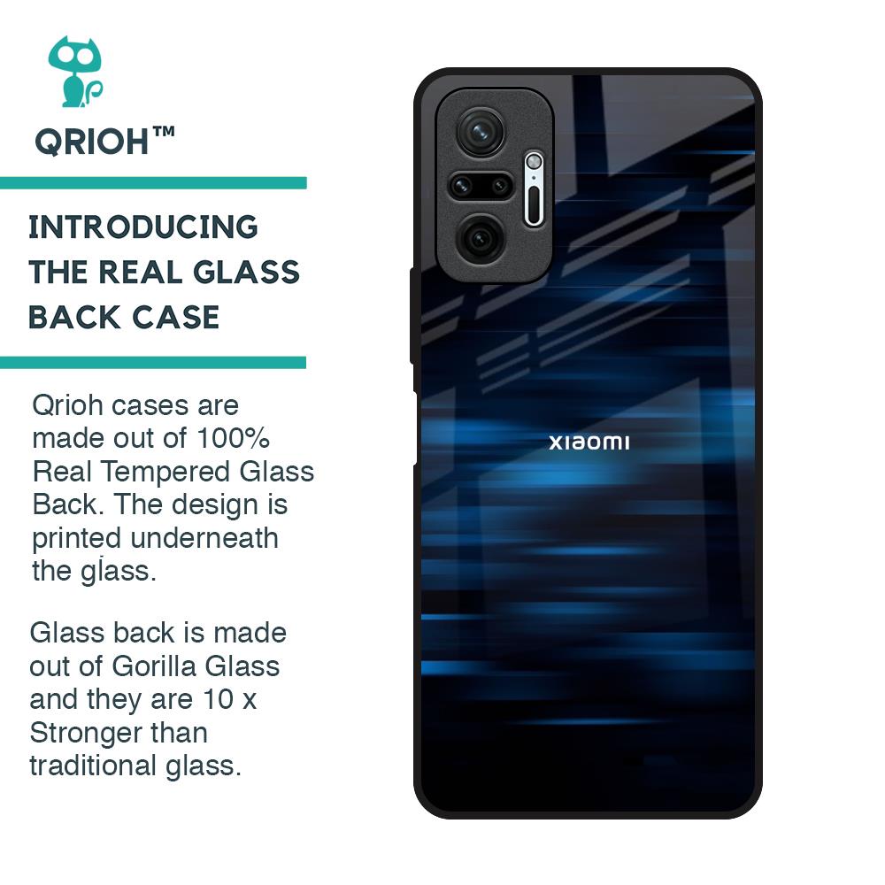 Blue Rough Abstract Glass Case for Redmi Note 10 Pro Max