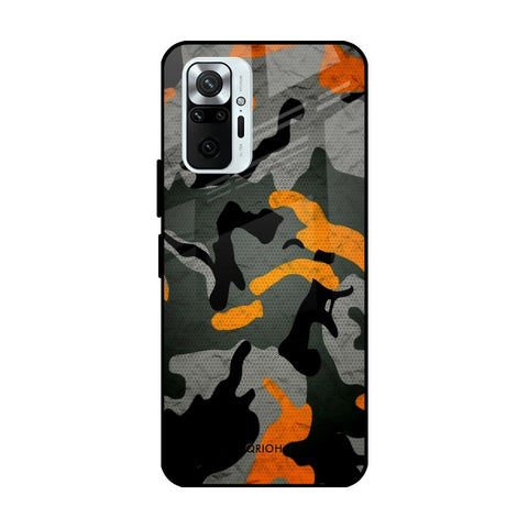Camouflage Orange Redmi Note 10 Pro Max Glass Cases & Covers Online