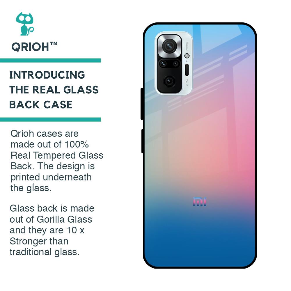Blue & Pink Ombre Glass case for Redmi Note 10 Pro Max