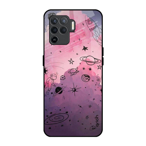 Space Doodles Oppo F19 Pro Glass Back Cover Online