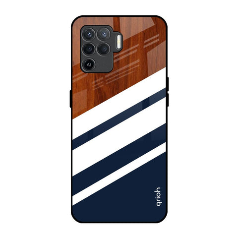 Bold Stripes Oppo F19 Pro Glass Back Cover Online