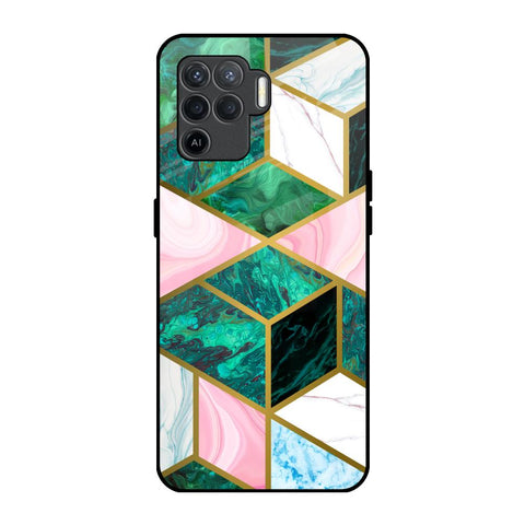 Seamless Green Marble Oppo F19 Pro Glass Back Cover Online