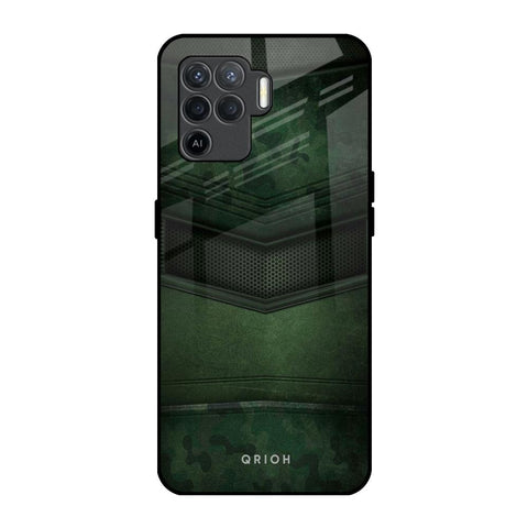 Green Leather Oppo F19 Pro Glass Back Cover Online