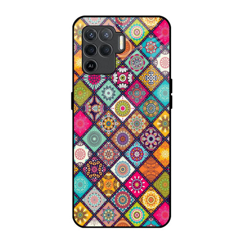 Multicolor Mandala Oppo F19 Pro Glass Back Cover Online