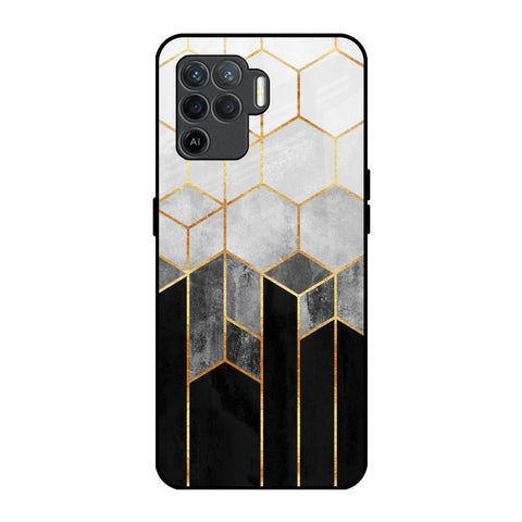 Tricolor Pattern Oppo F19 Pro Glass Back Cover Online