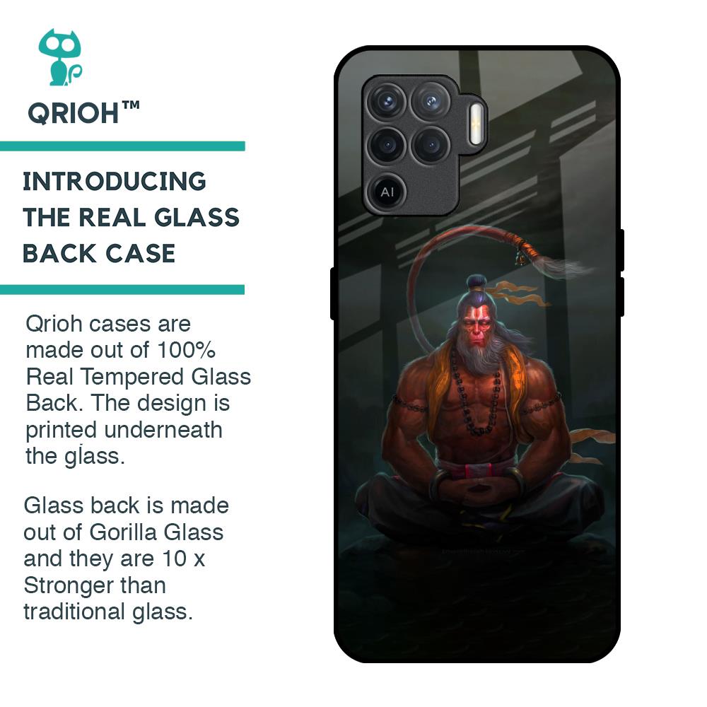 Lord Hanuman Animated Glass Case for Oppo F19 Pro