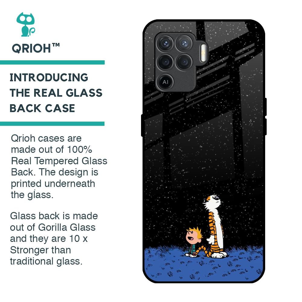 Night Sky Star Glass Case for Oppo F19 Pro