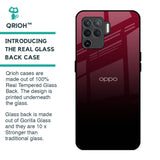 Wine Red Glass Case For Oppo F19 Pro