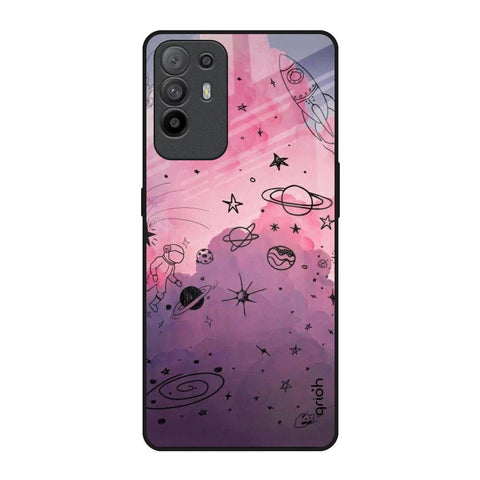 Space Doodles Oppo F19 Pro Plus Glass Back Cover Online