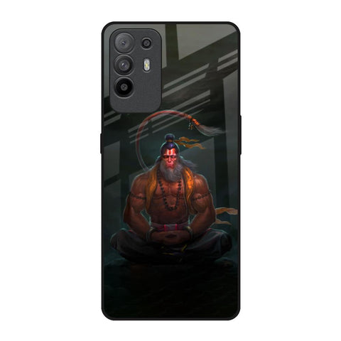 Lord Hanuman Animated Oppo F19 Pro Plus Glass Back Cover Online