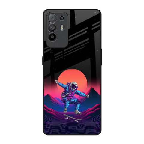 Retro Astronaut Oppo F19 Pro Plus Glass Back Cover Online