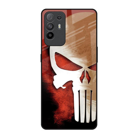 Red Skull Oppo F19 Pro Plus Glass Back Cover Online