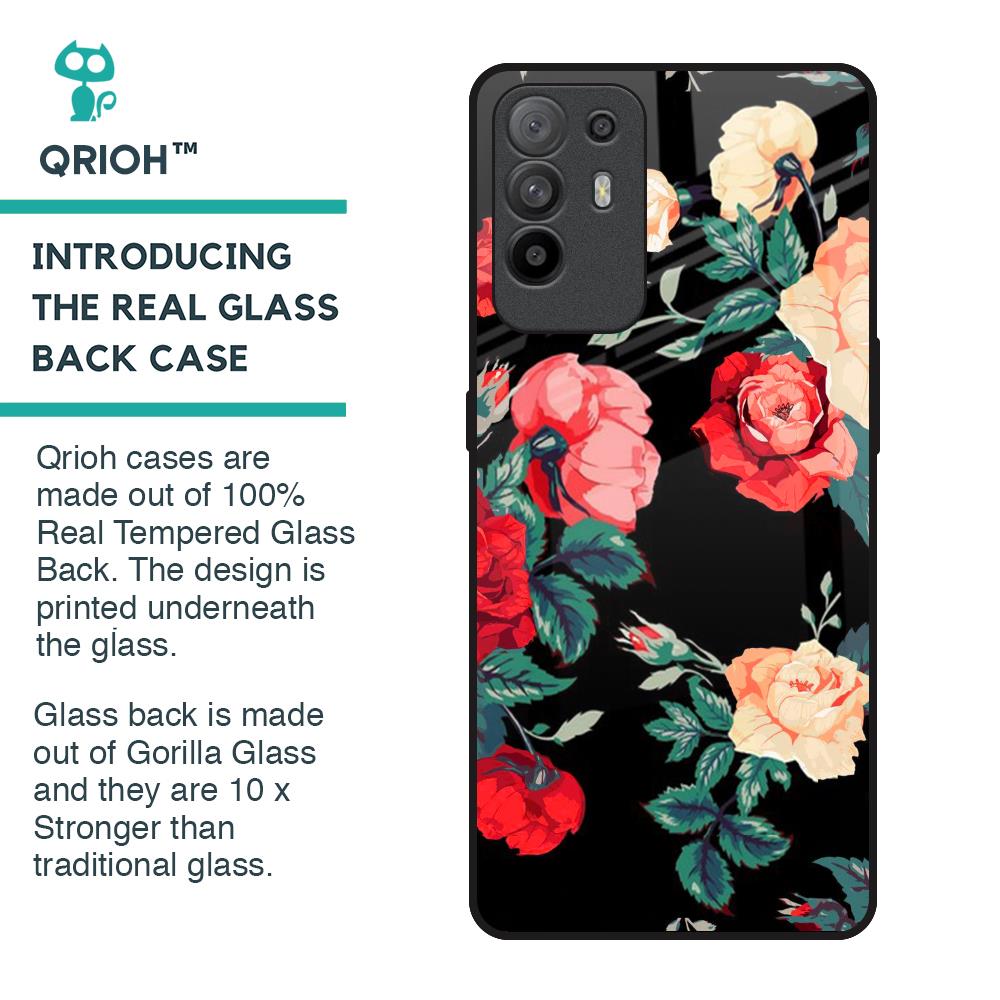 Floral Bunch Glass Case For Oppo F19 Pro Plus