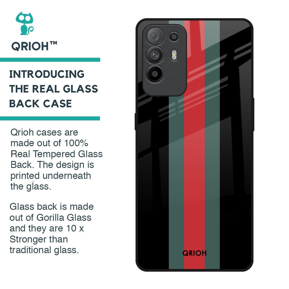 Vertical Stripes Glass Case for Oppo F19 Pro Plus