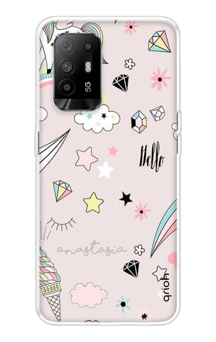 Unicorn Doodle Oppo F19 Pro Plus Back Cover