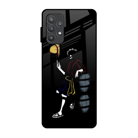 Luffy Line Art Samsung Galaxy A52 Glass Back Cover Online