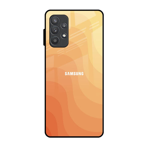 Orange Curve Pattern Samsung Galaxy A52 Glass Back Cover Online