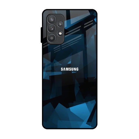 Polygonal Blue Box Samsung Galaxy A52 Glass Back Cover Online
