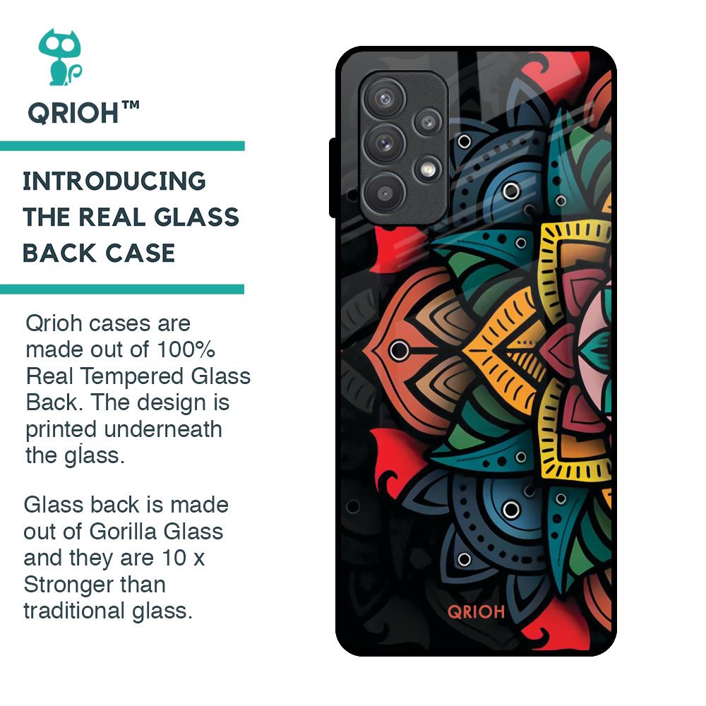 Retro Gorgeous Flower Glass Case for Samsung Galaxy A52