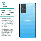 Wavy Blue Pattern Glass Case for Samsung Galaxy A52