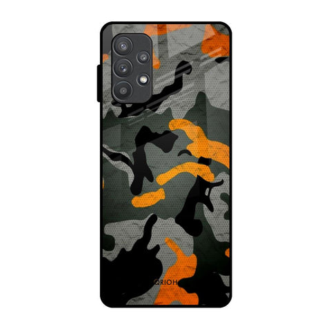 Camouflage Orange Samsung Galaxy A72 Glass Back Cover Online