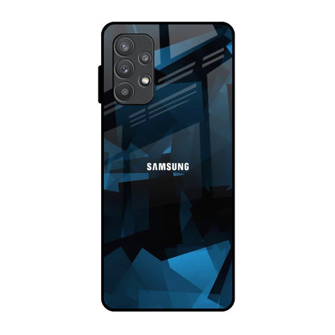 Polygonal Blue Box Samsung Galaxy A72 Glass Back Cover Online