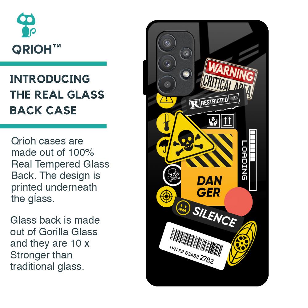 Danger Signs Glass Case for Samsung Galaxy A72