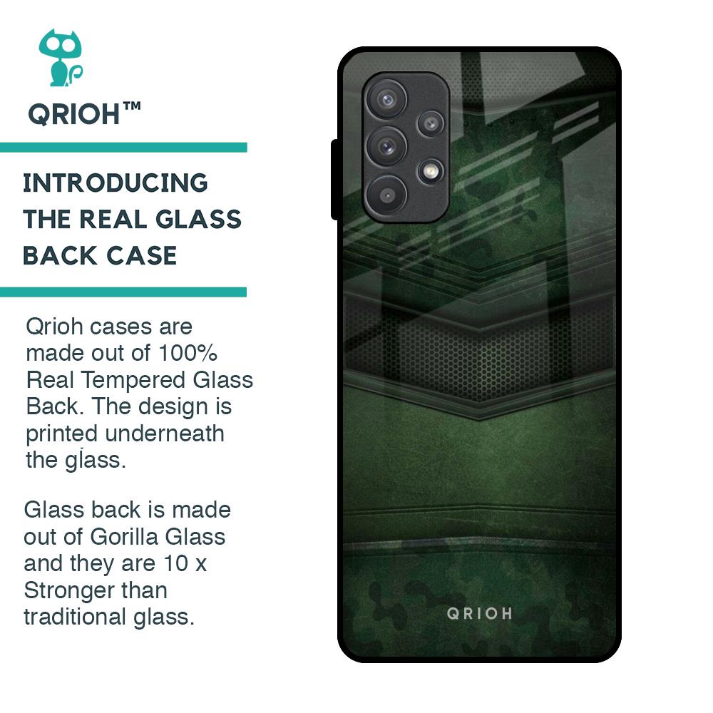 Green Leather Glass Case for Samsung Galaxy A72