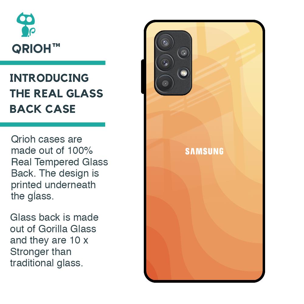 Orange Curve Pattern Glass Case for Samsung Galaxy A72