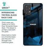 Polygonal Blue Box Glass Case For Samsung Galaxy A72