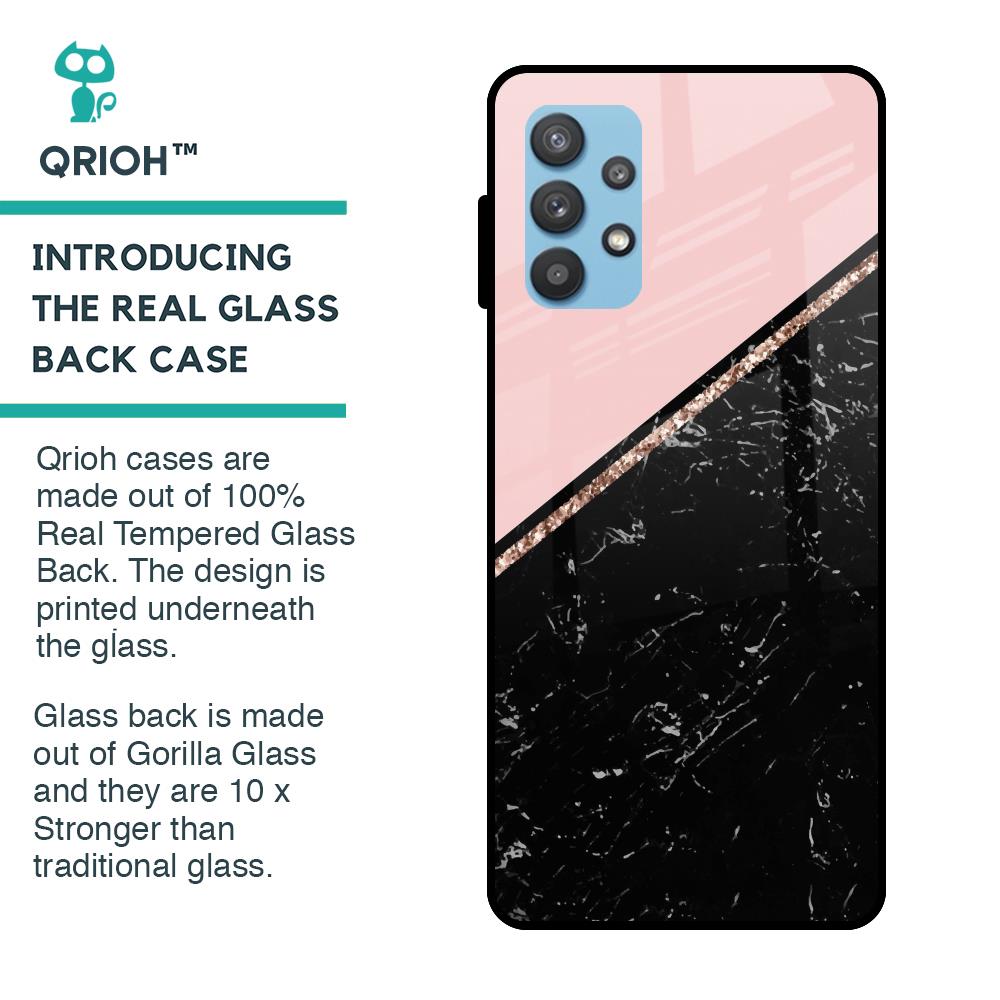 Marble Texture Pink Glass Case For Samsung Galaxy A72