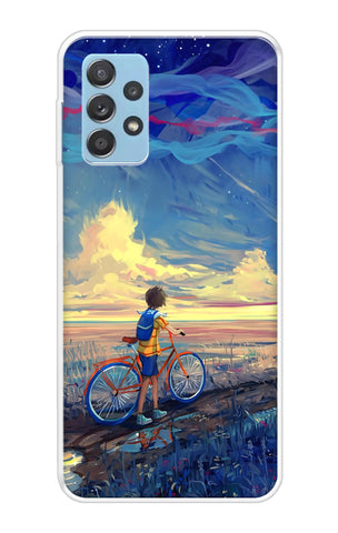 Riding Bicycle to Dreamland Samsung Galaxy A72 Back Cover