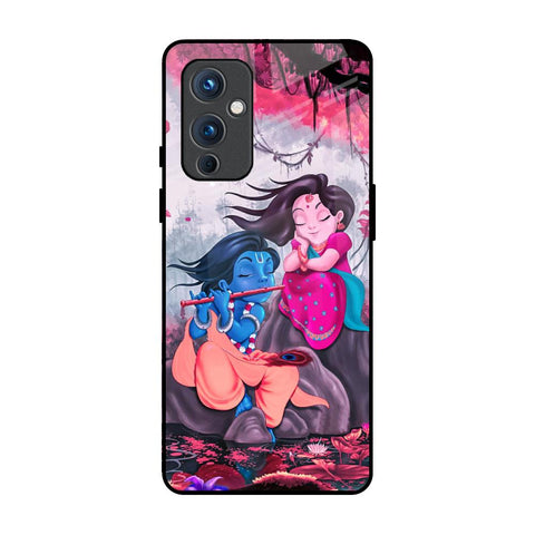 Radha Krishna Art OnePlus 9 Glass Back Cover Online