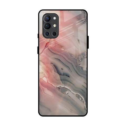 Pink And Grey Marble OnePlus 9R Glass Back Cover Online